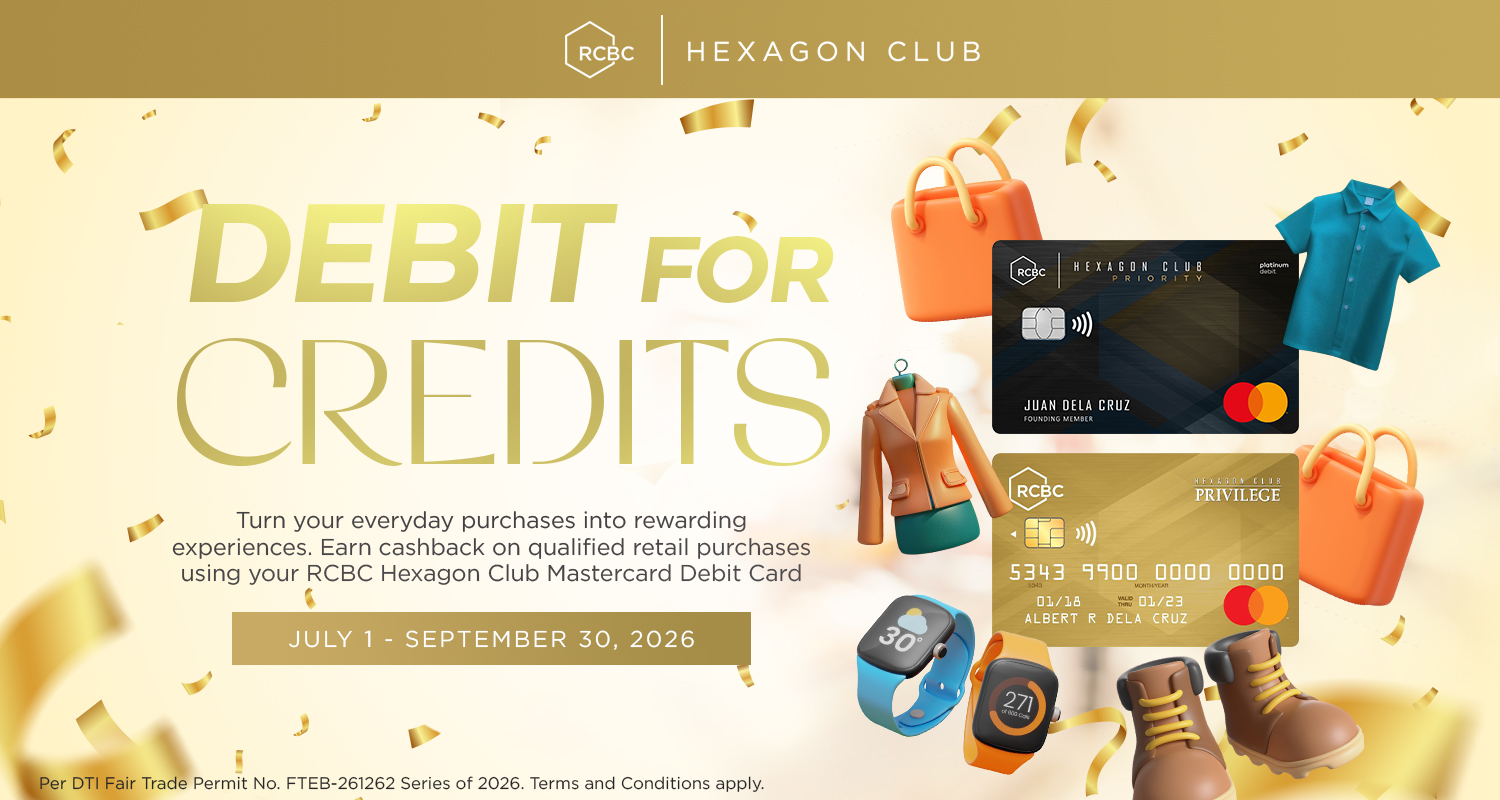 RCBC Hexagon Club Debit for Credits Promo