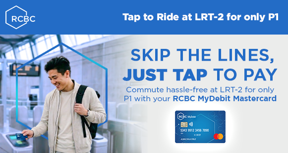 Tap to Ride for only P1 at LRT-2 with RCBC MyDebit Mastercard